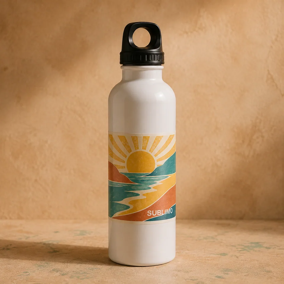 Botella deportiva: ejemplo ilustrativo de personalización Sublimo