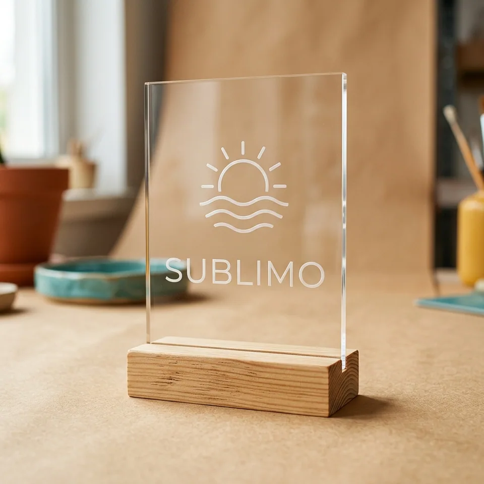 Galvano acrílico: ejemplo ilustrativo de personalización Sublimo