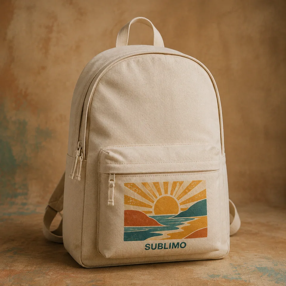 Mochila personalizada: ejemplo ilustrativo de personalización Sublimo
