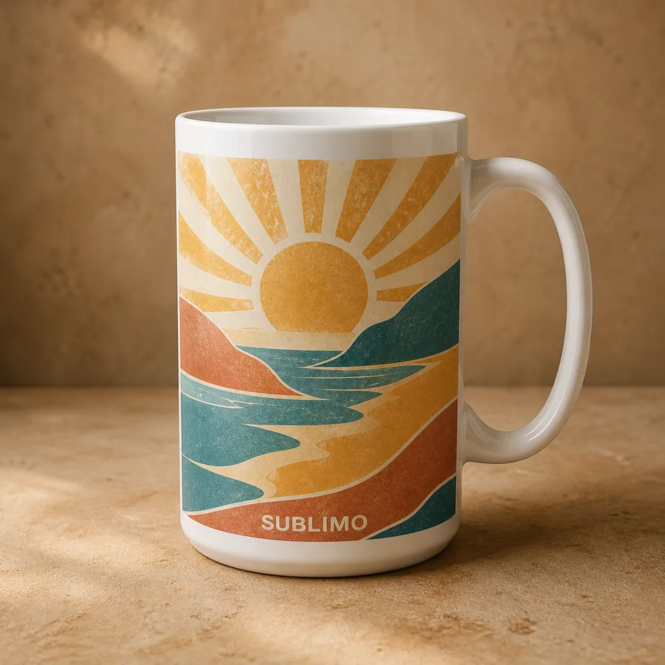 Tazón 15 oz: ejemplo ilustrativo de personalización Sublimo