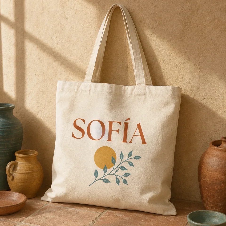 Tote bag: ejemplo ilustrativo de personalización Sublimo